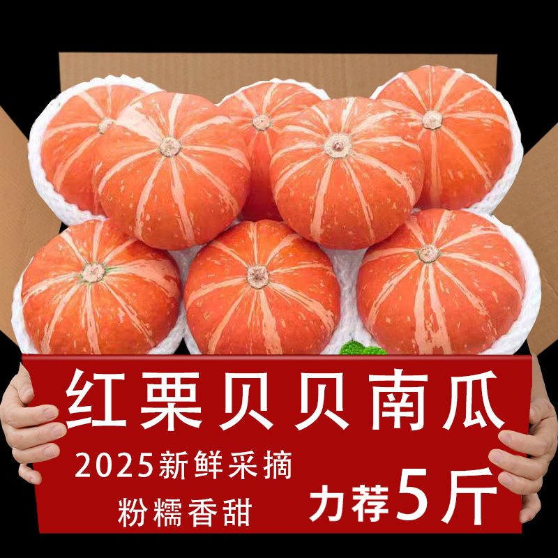 山东红皮板栗味南瓜整箱包邮