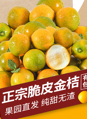 2025广西脆皮金桔鲜果金桔现摘新鲜水果多汁金桔孕妇整箱包邮