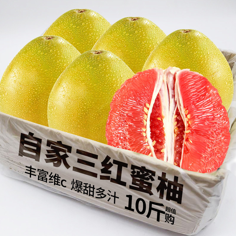 自家三红蜜柚力荐9斤包邮