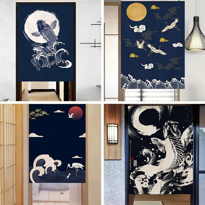 日式门帘定制日本帘子厨房包厢装饰布帘油烟隔断半帘卫生间遮挡帘