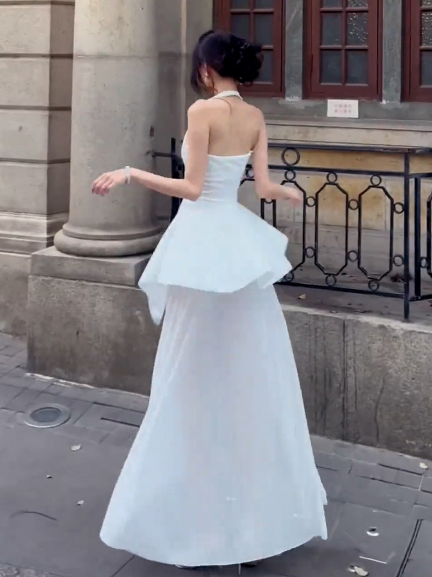 French Chic Halter Maxi: Innocent Allure, Black Summer Style - Product image 4