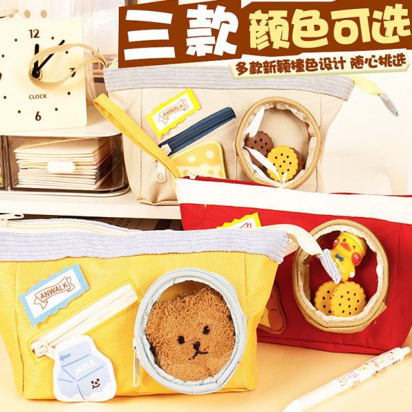 收纳笔袋学生区零食六层可爱文具笔袋铅笔盒物食分痛包文具袋卡通