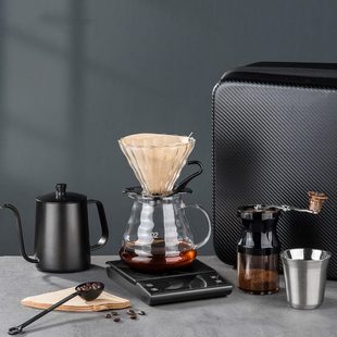 咖啡露营具日户外手提箱礼盒全套黑色带送礼器节 手冲咖啡壶套装
