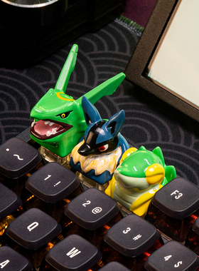 沃茨键研个性键帽单颗宝可梦裂空座叶卷蛇鲁卡里奥树脂键帽escR4