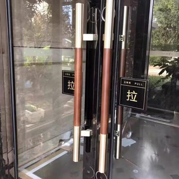 钛把手玻璃门拉手钢马蹄推拉拉白木门木把侧装脚框纹有门金不锈钢
