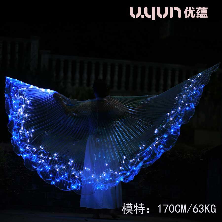 肚皮舞LED蓝白色发光翅膀