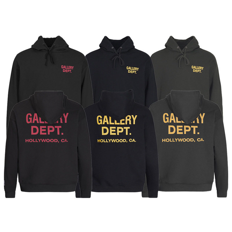 gallery dept新款经典字母标语logo印花潮流帽衫连帽卫衣男女
