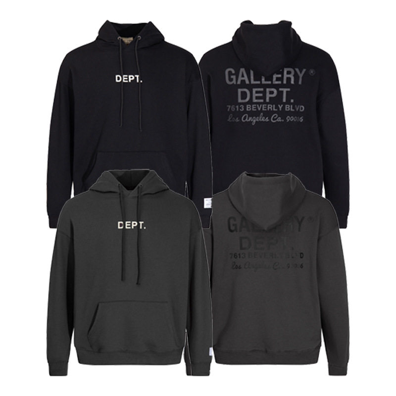 gallery dept新款基础字母logo印花连帽卫衣潮流帽衫