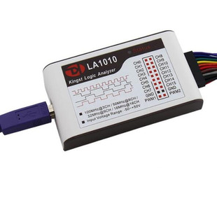 LA1010 USB逻辑分析仪 100M采样率 16路全通道 可调阈值 PWM输出