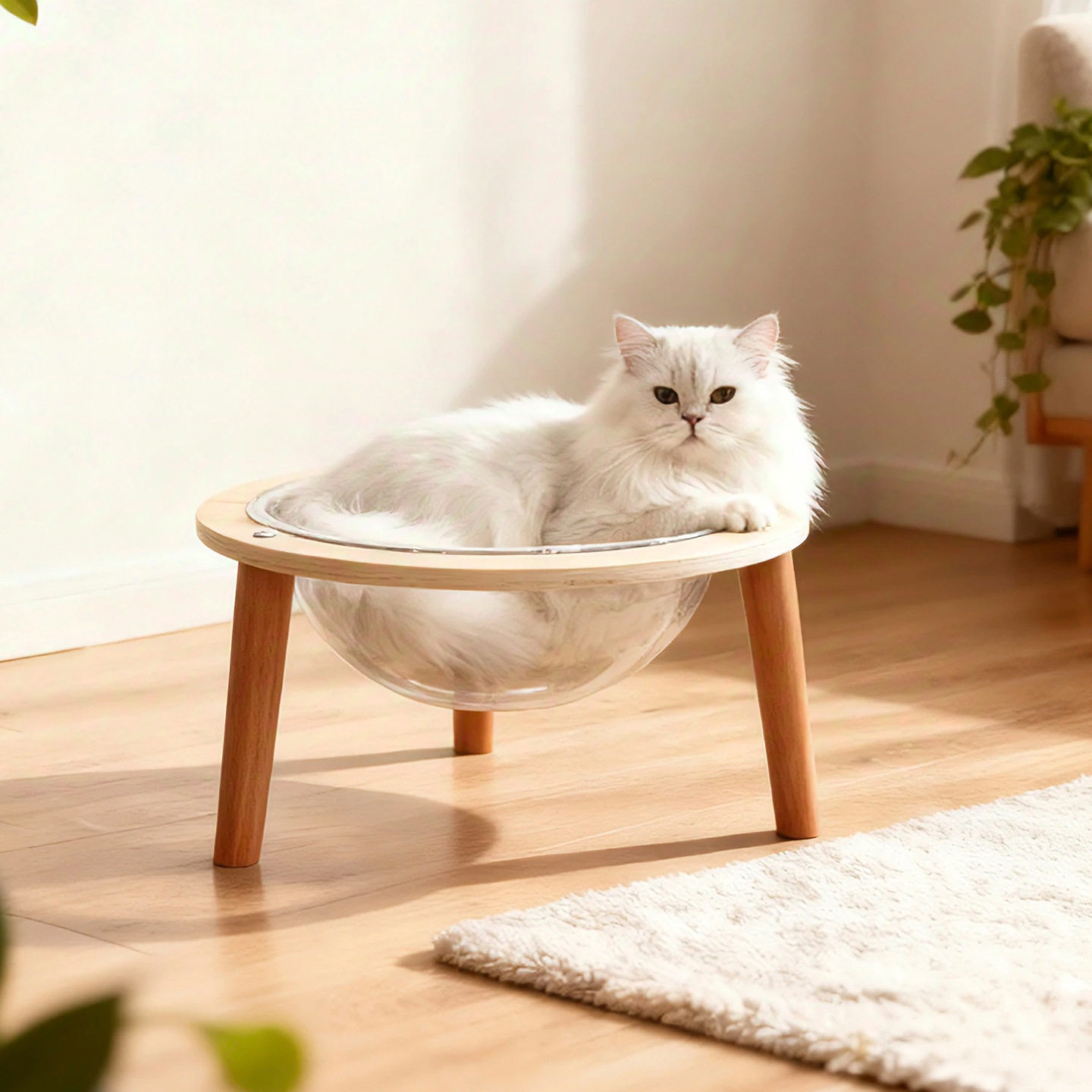 太空舱猫窝球体透明封闭式猫咪躲避窝四季亚克力塑料宠物窝