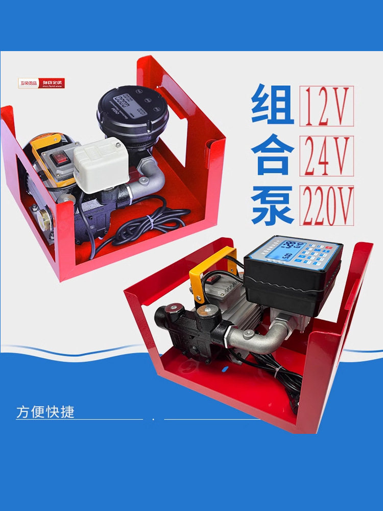温港12V24V220V计量自吸加油泵全自动加油机总成柴油抽油泵大流量