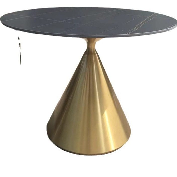 2025年新款轻奢岩板圆桌咖啡厅吧台儿童家用多功能餐桌椅组合