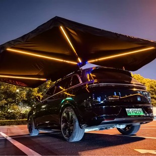 新款 360全灯无骨扇形车边帐蓬露营大空间户外防水野营车载帐篷