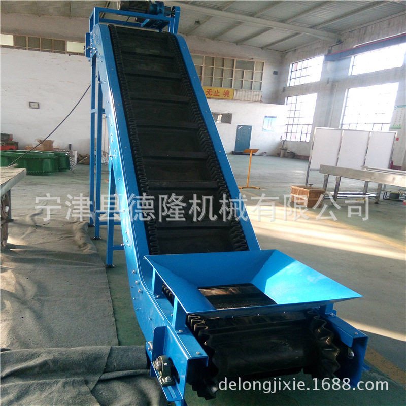 爬坡式橡胶带提升机 颗粒散料木屑爬坡机 重型自动化输送设备