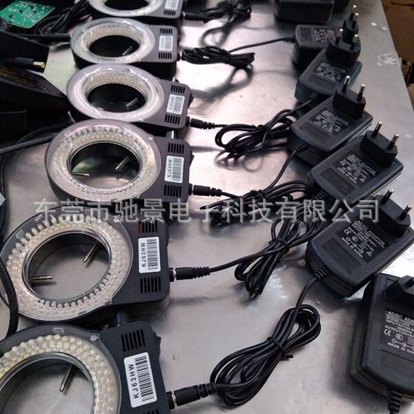 高亮度出口12V或24V144颗体视单筒显微镜LED可调环形灯光源
