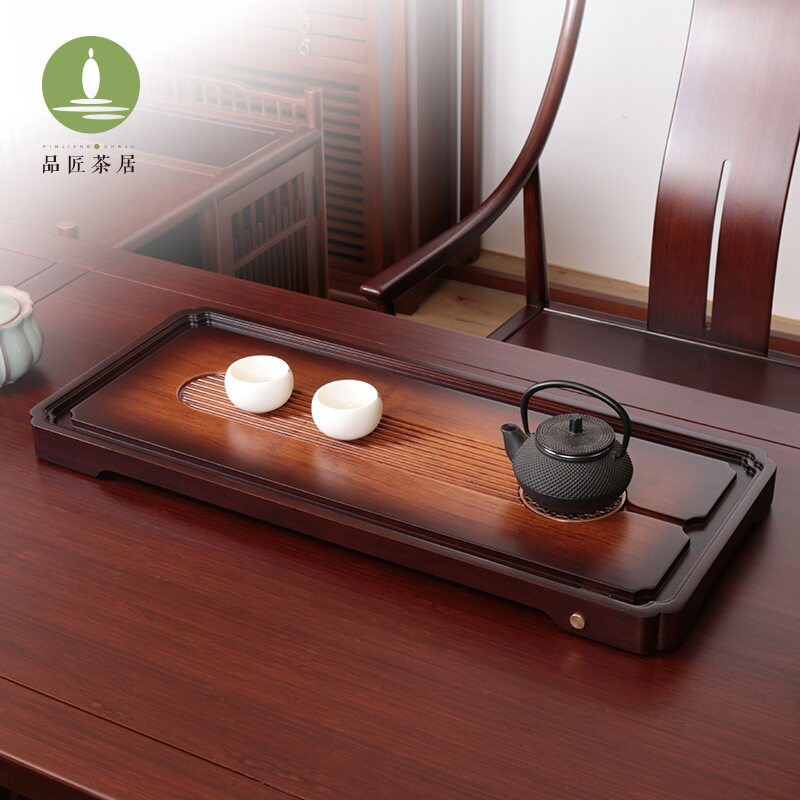 竹制茶盘家用日式简约茶具套装整块茶海排水蓄水式小茶台竹托盘