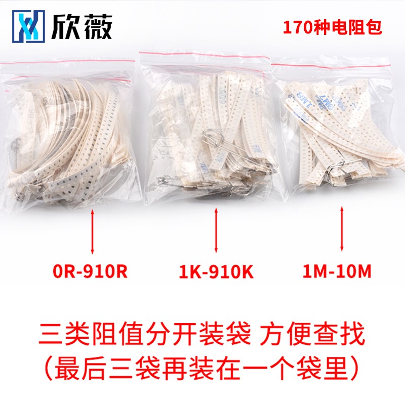 0402 0603 0805 1206贴片电阻包  33种/170种 电阻器样品元件包