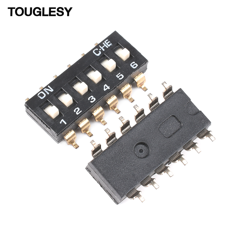 拨码开关 拨动平拨编码贴片KM-2P3P4P5P6P7P8P10P12位2.54mm镀金