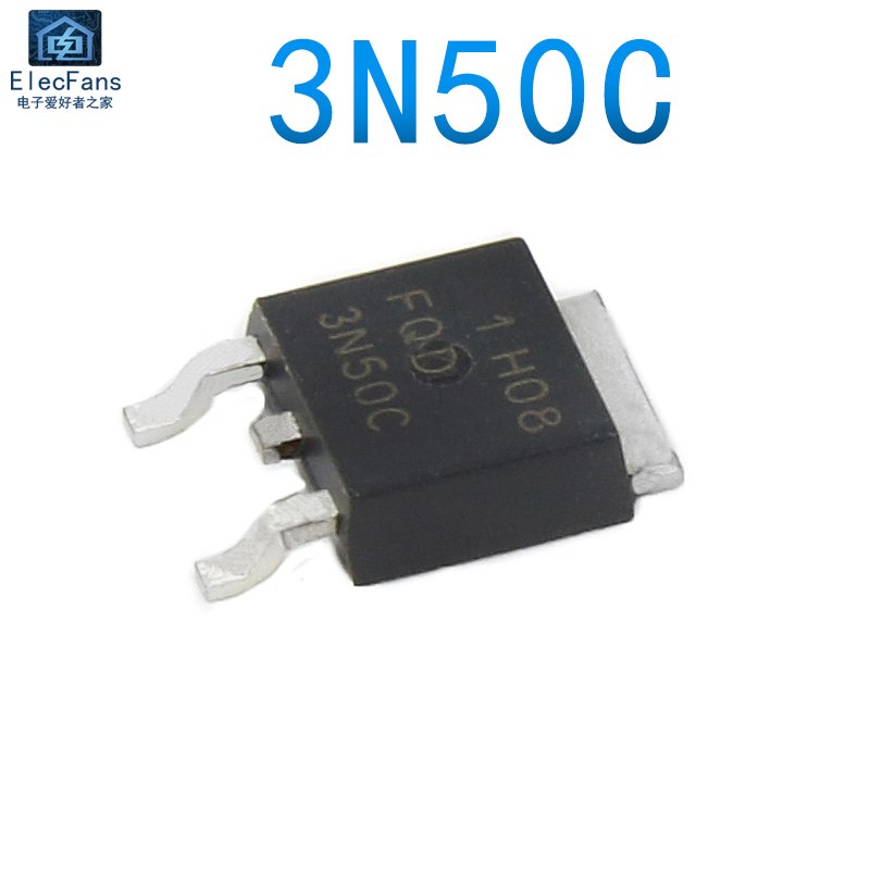 (2个)原装FQD3N50CTM N沟道场效应管3N50C 500V 2.5A 贴片TO-252