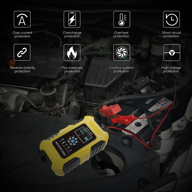 12V10A 24V5A 铁锂GEL铅酸AGM LiFePo4摩托车汽车电瓶智能充电器