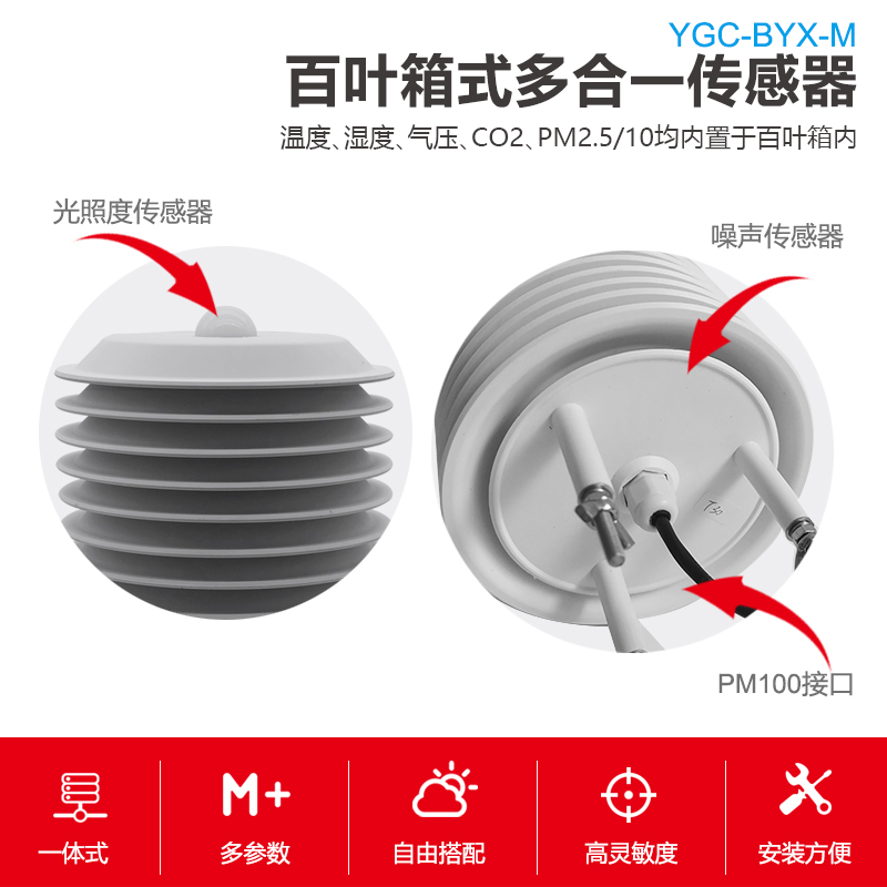 扬尘环境监测气象站百叶箱温湿度大气压力pm2.5/10噪声光照传感器