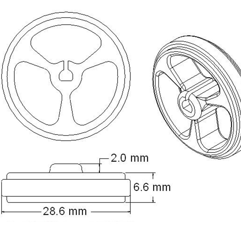 ZJ327 3PI miniQ小车N20电机橡胶轮 直径34mm 码盘34*7