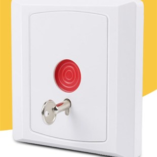 PB-28紧急按钮报警器钥匙复位手动求救手报按钮 86盒拉绳报警开关