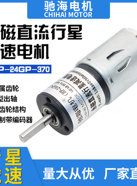 驰海厂家直销直径24mmGP370行星金属齿轮减速电机直流电变速马达