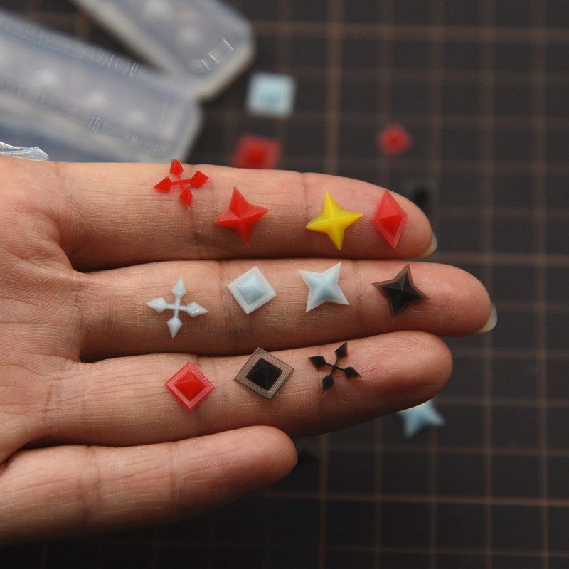 迷你半圆椭圆菱形几何图形钻石超轻粘土手办模型UV胶配件硅胶模具