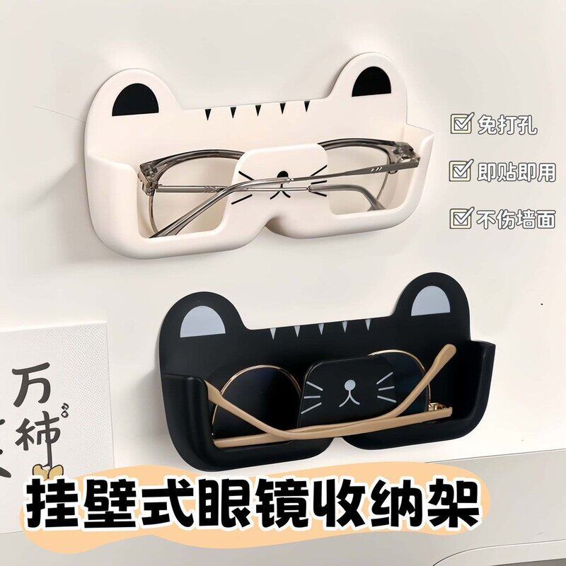 壁挂猫咪造型墨镜收纳架浴室床头太阳镜近视眼镜创意陈列置物挂架