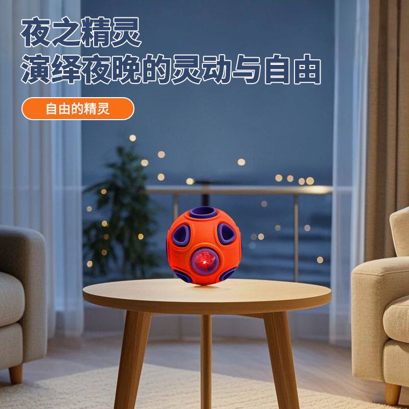 天然橡胶双层发光发声球洁齿漏食磨牙自嗨宠物狗狗玩具球