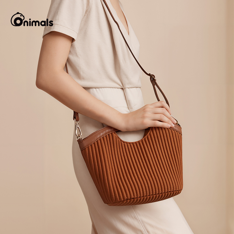 onimals空气感菜篮子包包女2025新款斜跨包大容量通勤手提水桶包