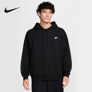 010 春秋黑色卫衣宽松HJ1817 耐克男子上衣法式 毛圈套头连帽衫