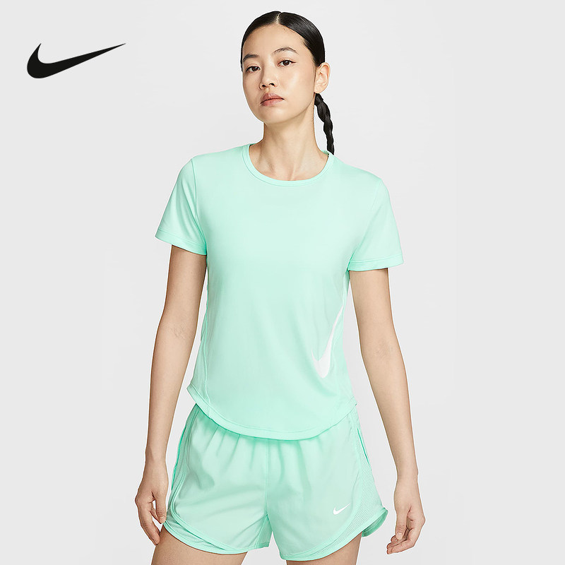 Nike耐克女子夏新款跑步健身训练速干反光短袖运动T恤HV2773-353