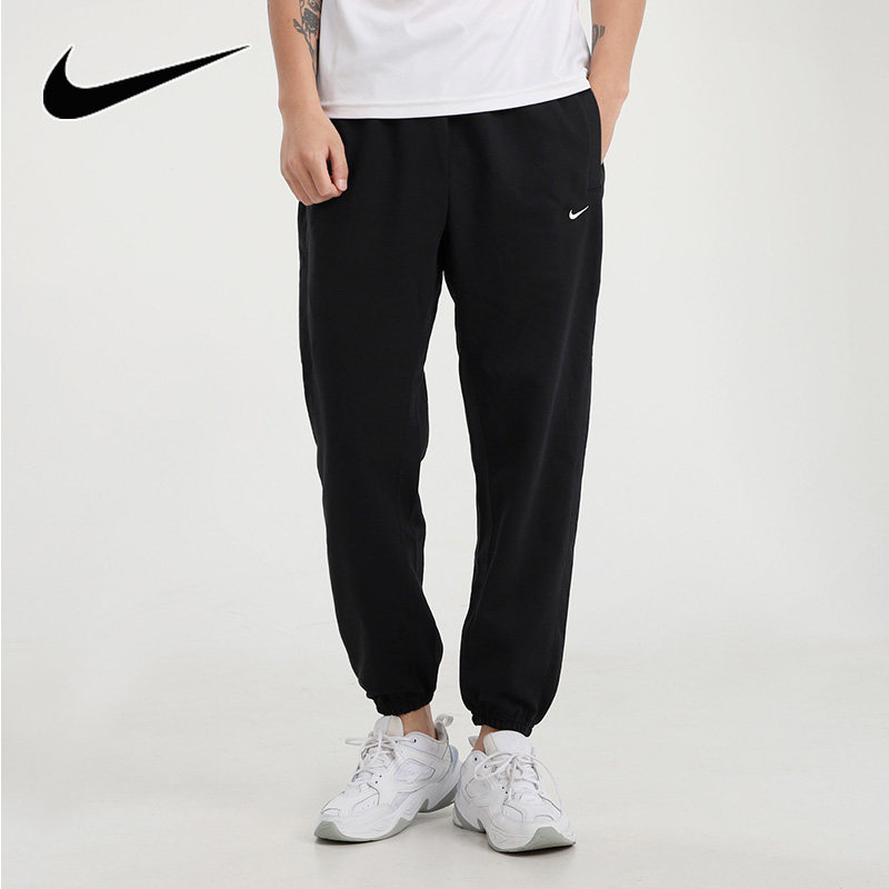 耐克黑色卫裤男裤子2024夏季新款宽松运动裤束脚裤速干长裤CK6366