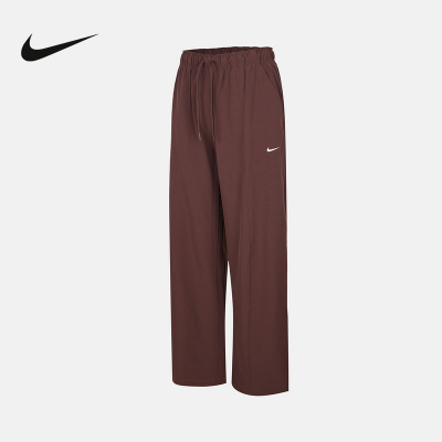 NIKE耐克女裤Dri-FIT速干2026春刺绣小勾梭织阔腿长裤IQ0343-502