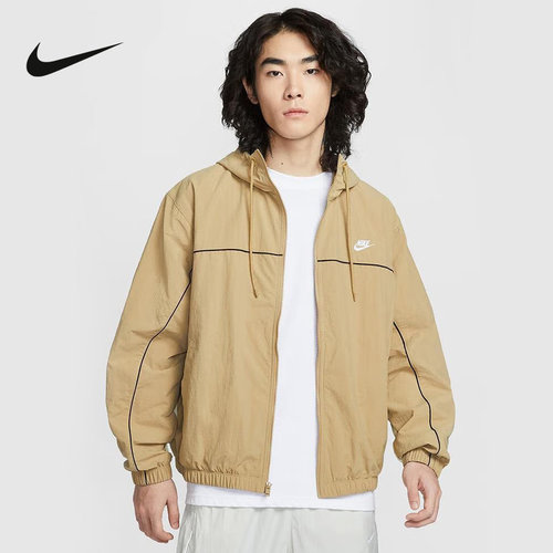 Nike耐克男子2026春新款梭织刺绣Logo连帽运动茄克外套HJ2013-