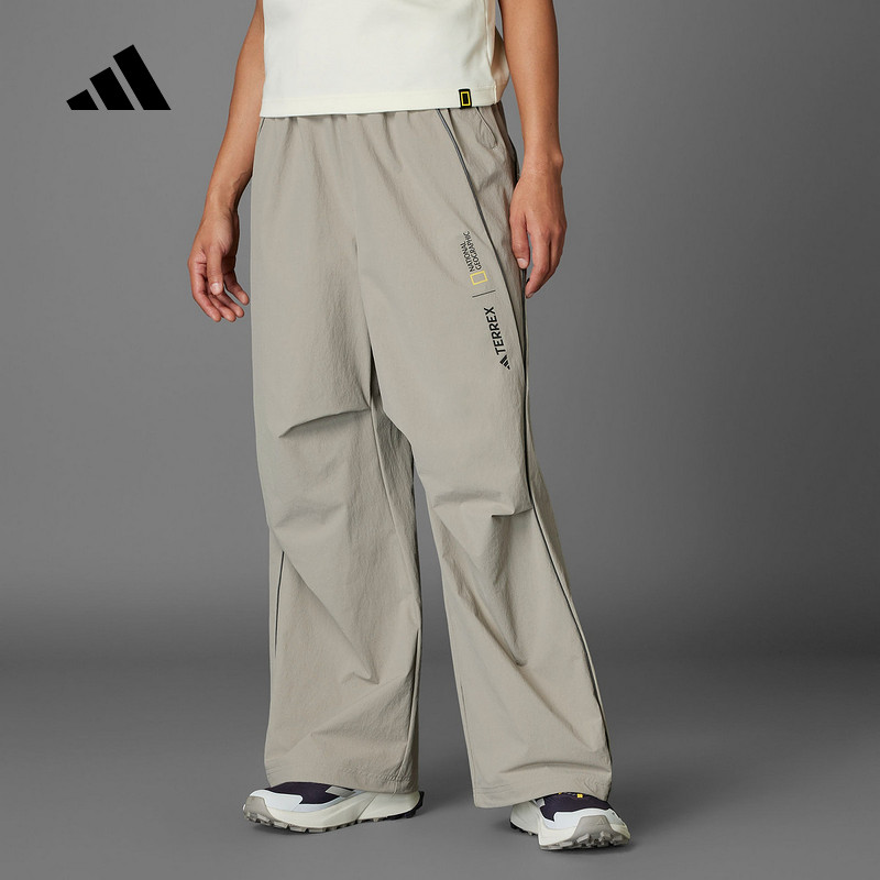 adidas阿迪达斯徒步运动裤2025春女国家地理联名梭织长裤 JD5846