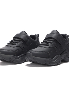 PONY男女童同款年复古老爹鞋黑色舒适休闲运动鞋233K1MD51BK