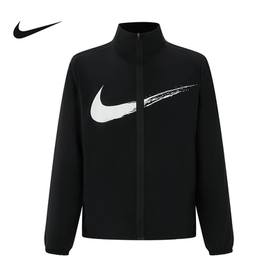 NIKE耐克外套男25秋新款大勾跑步上衣梭织立领运动夹克HV0395-010