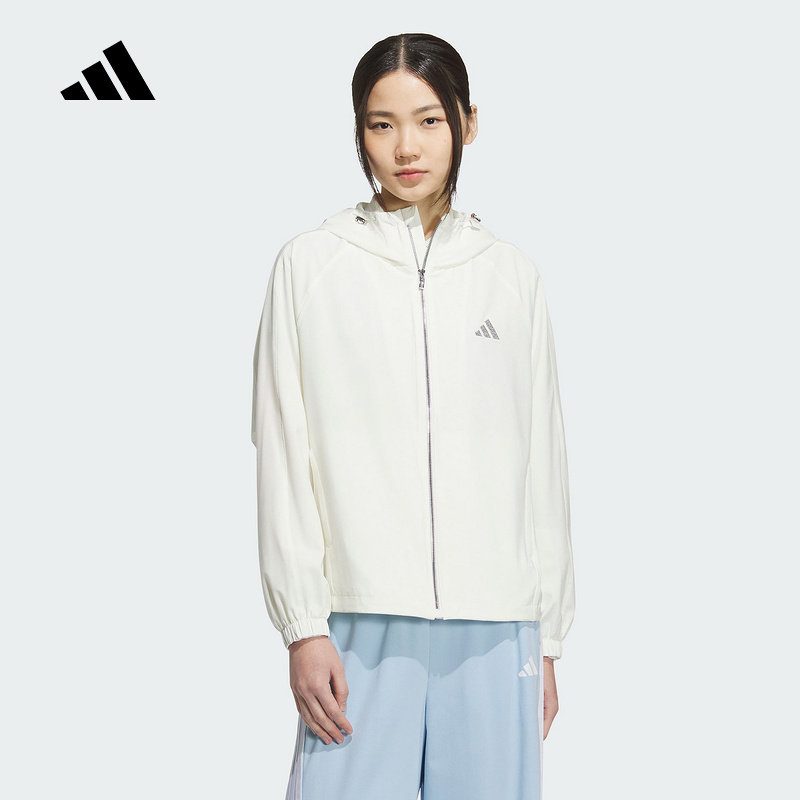 adidas阿迪达斯防晒连帽外套2025秋女MUST HAVES梭织夹克 KC0026 - 实物图