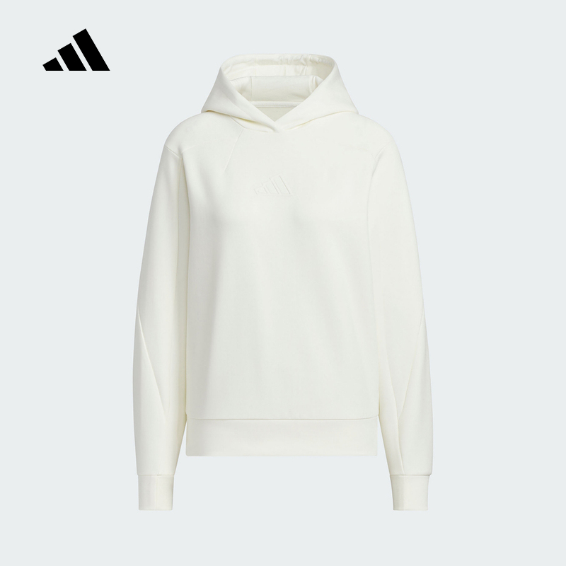 adidas阿迪达斯2025春季女款休闲运动简约时尚百搭连帽卫衣JM8793