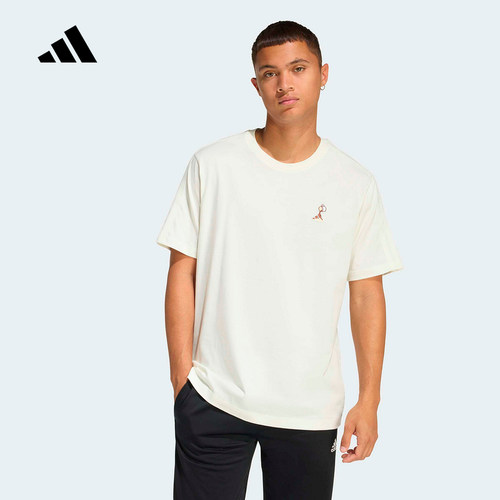 adidas阿迪达斯舒适白色简约半袖上衣2026夏男休闲短袖T恤 KB4845