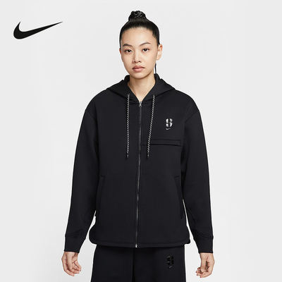 Nike耐克卫衣秋季女子上衣米白色运动宽松连帽套头衫IH3917-011