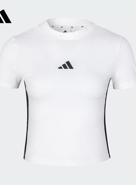 adidas阿迪达斯2025春女子W 3S SJ BABY T运动休闲短袖T恤JY85
