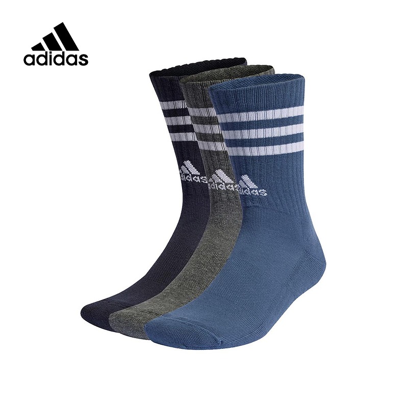 adidas阿迪达斯2024春男女三双装袜子 IP2639