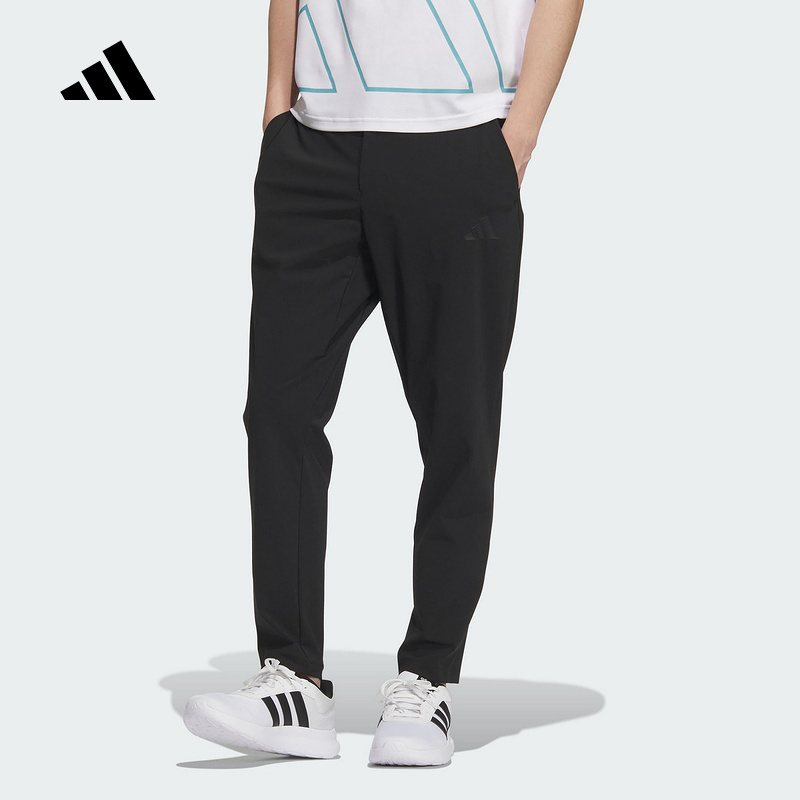 adidas阿迪达斯2025夏凉感束脚运动休闲裤男针织九分长裤JL6051