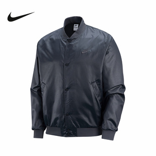 NIKE耐克男子外套2026春季刺绣小标梭织缎面立领夹克 IF0728-010