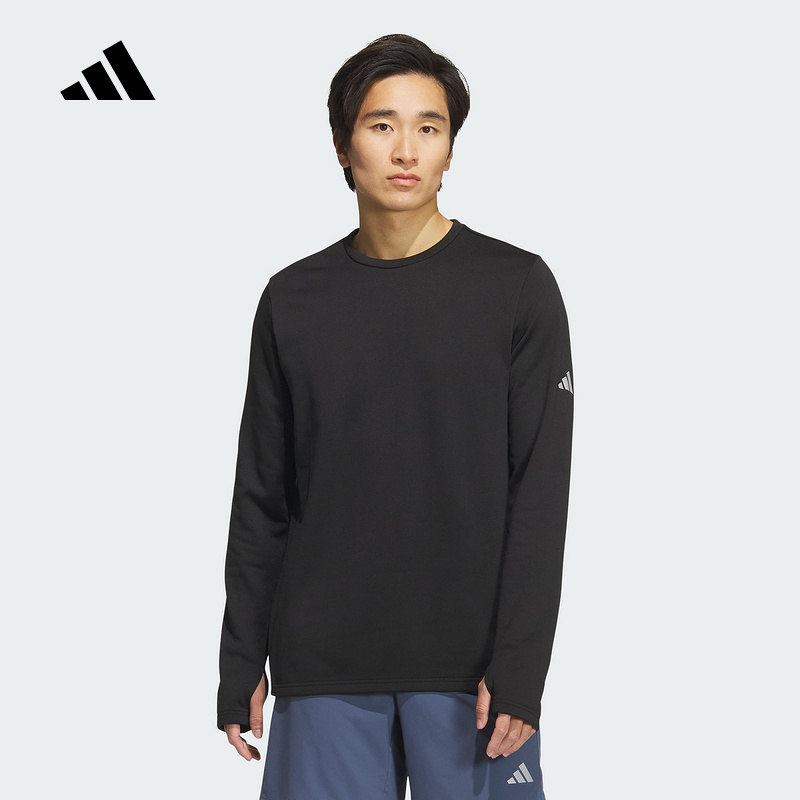 adidas阿迪达斯秋季新款中性透湿保暖跑步运动圆领长袖T恤 KS3538