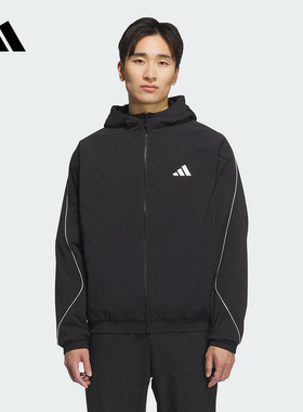 adidas阿迪达斯冬季新款男梭织运动休闲宽松连帽夹克外套 KB9136